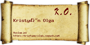 Kristyán Olga névjegykártya